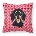 thumbnail image 1 of Smooth Black and Tan Dachshund Fabric Decorative Pillow, 1 of 2