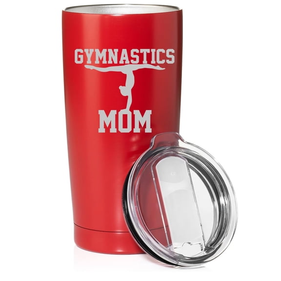 Smooth Body Tumbler Stainless Steel Vacuum Insulated Travel Mug Cup Gift Gymnastics Mom (Red, 20 oz)