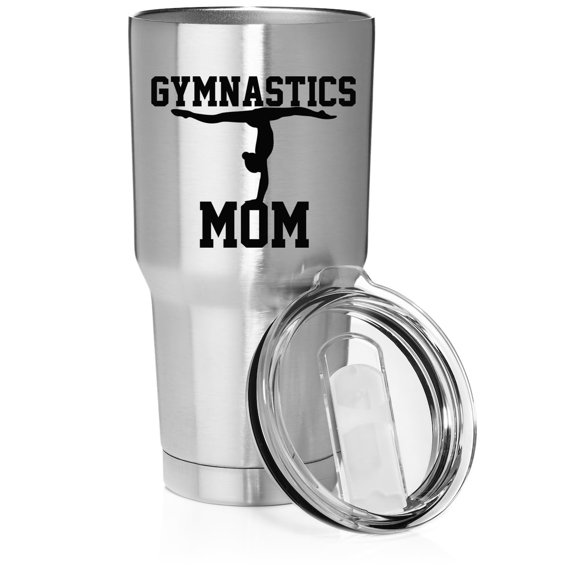 Smooth Body Tumbler Stainless Steel Vacuum Insulated Travel Mug Cup Gift Gymnastics Mom (Stainless Steel, 30 oz)