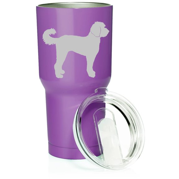 Smooth Body Tumbler Stainless Steel Vacuum Insulated Travel Mug Cup Gift Labradoodle (Purple, 30 oz)