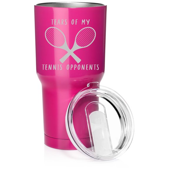Smooth Body Tumbler Stainless Steel Vacuum Insulated Travel Mug Cup Gift Tears Of My Tennis Opponents Funny (Hot Pink, 30 oz)