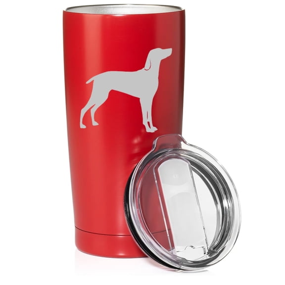 Smooth Body Tumbler Stainless Steel Vacuum Insulated Travel Mug Cup Gift Weimaraner (Red, 20 oz)