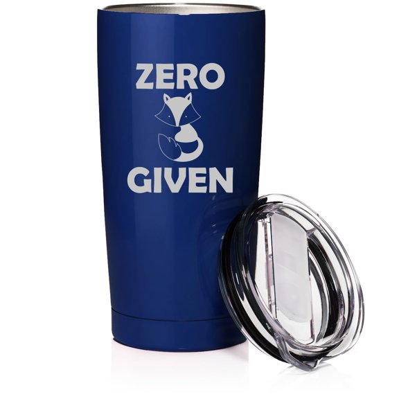 Smooth Body Tumbler Stainless Steel Vacuum Insulated Travel Mug Cup Gift Zero Fox Given Funny (Blue, 20 oz)