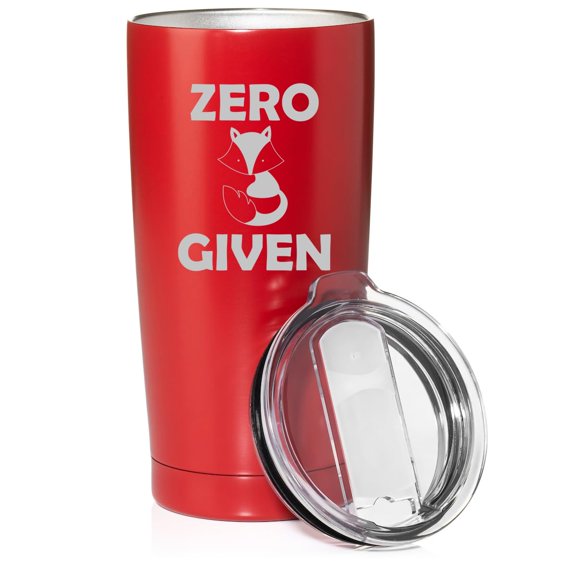Smooth Body Tumbler Stainless Steel Vacuum Insulated Travel Mug Cup Gift Zero Fox Given Funny (Red, 20 oz)