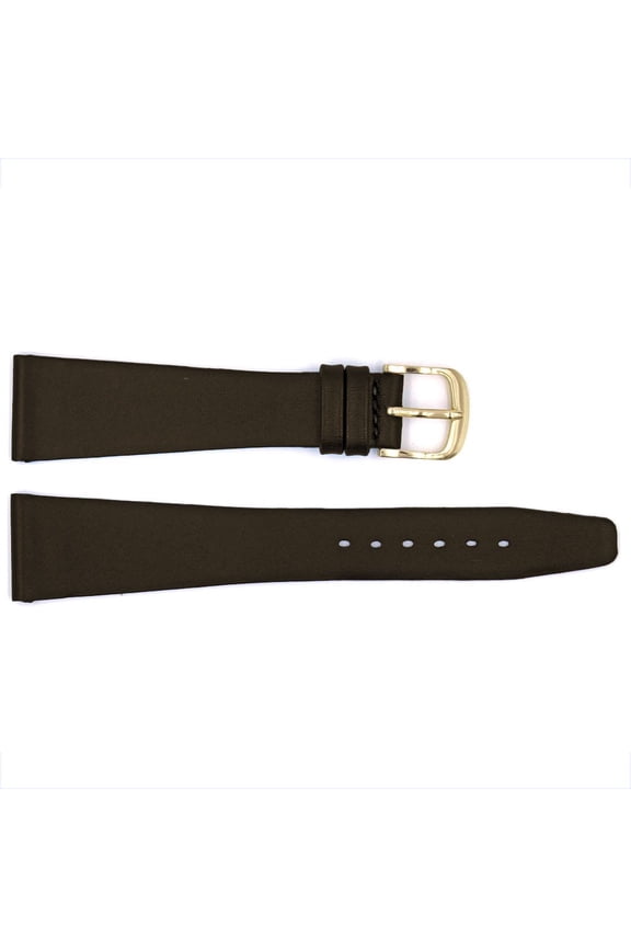 Smooth Brown Edge Classic Genuine Leather 8mm Flat Strap