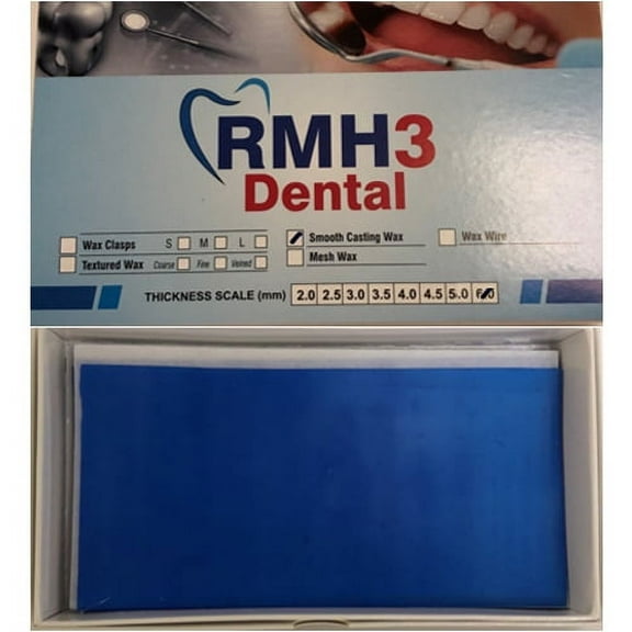 Smooth Casting Wax Sheets Blue Thickness 0.6mm 14.5cm x 7.5cm 10/Box