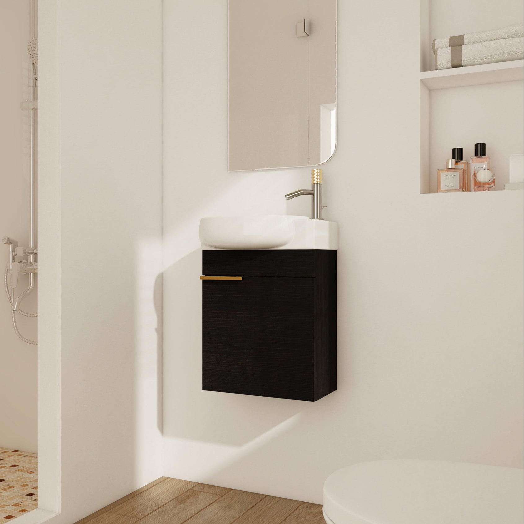 Curated visual reference: Soft Closing Bath And Aluminum Doors Reference: Smooth Ceramic Sink And Soft Closing Doors