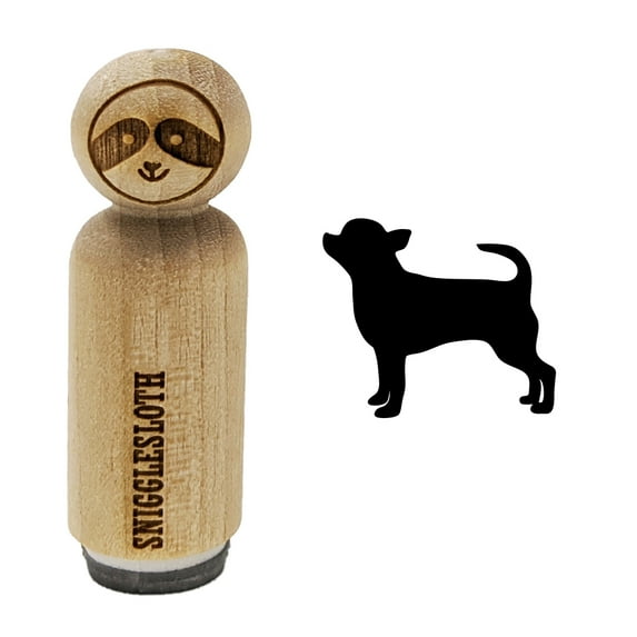 Smooth Coat Chihuahua Apple Head Dog Solid Rubber Stamp for Scrapbooking Crafting Stamping - Medium 1 Inch