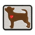 thumbnail image 1 of Smooth Coat Chihuahua Apple Head Dog with Heart Applique Multi-Color Embroidered Iron-On Patch - 3 Inch Medium, 1 of 5