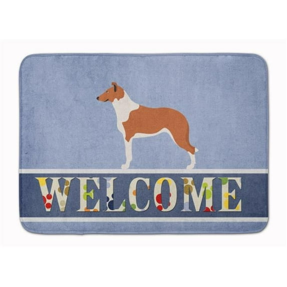 Smooth Collie Welcome Machine Washable Memory Foam Mat