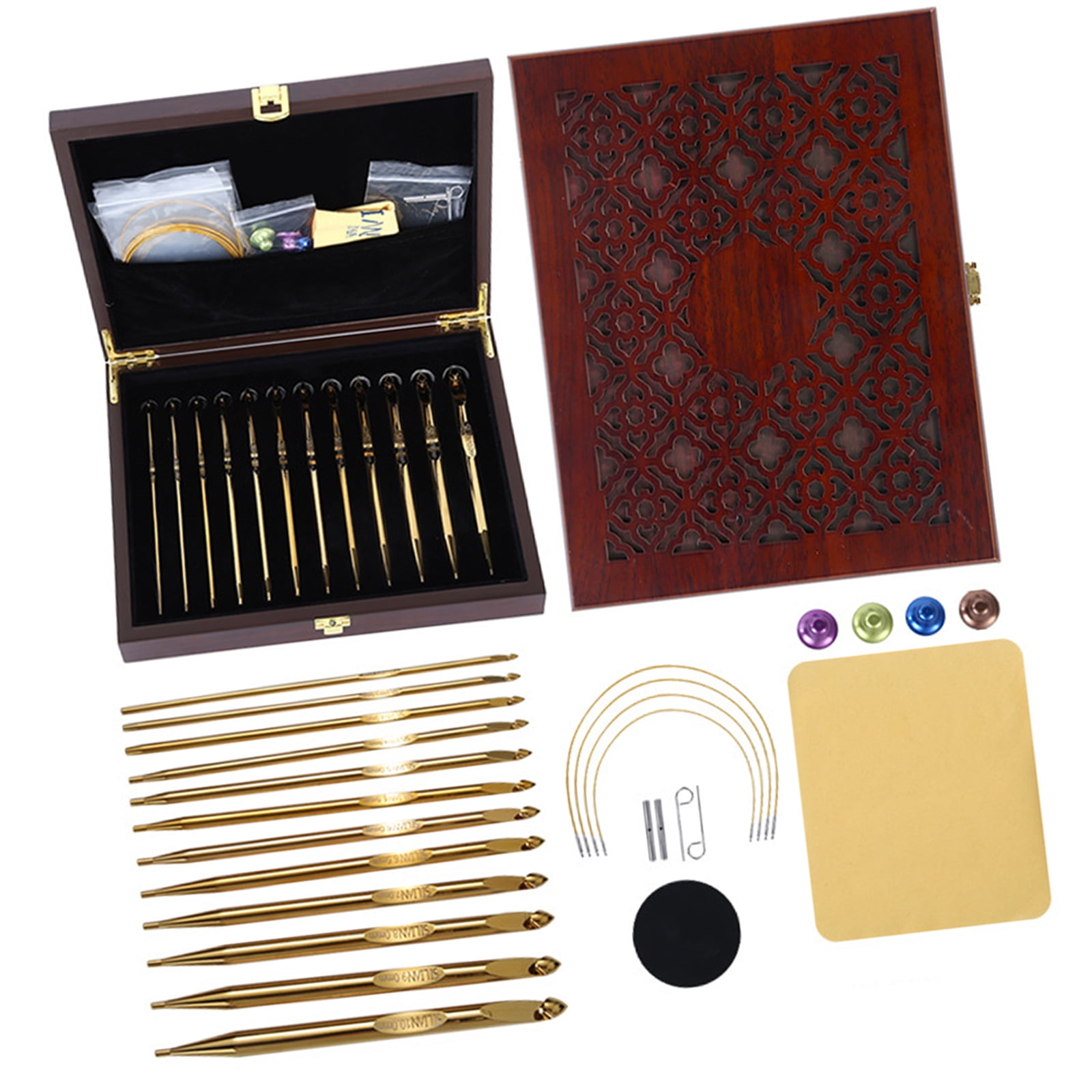 Smooth Crochet Set Aluminum Accessories Various Size Knitting Accessories for Handmade Craft Projects