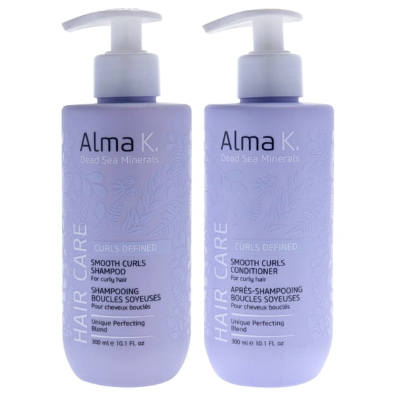 Smooth Curls Shampoo and Conditioner Kit by Alma K for Women - 2 Pc Kit 10.1oz Shampoo, 10.1oz Conditioner