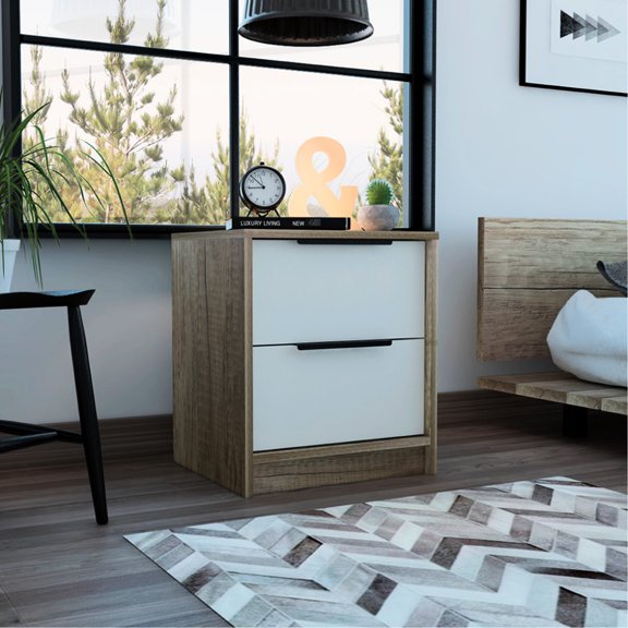 Smooth Drawer Movement / Nightstand for Bedside / Particle Board Main Material