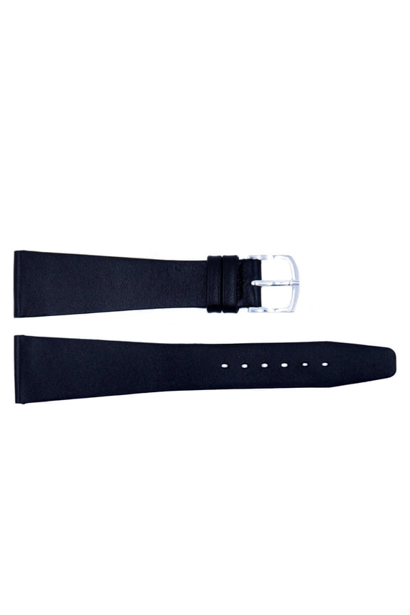 Smooth Edge Classic Black Genuine Leather 11mm Flat Strap