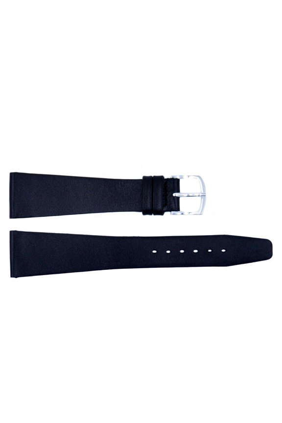Smooth Edge Classic Black Genuine Leather 8mm Flat Strap