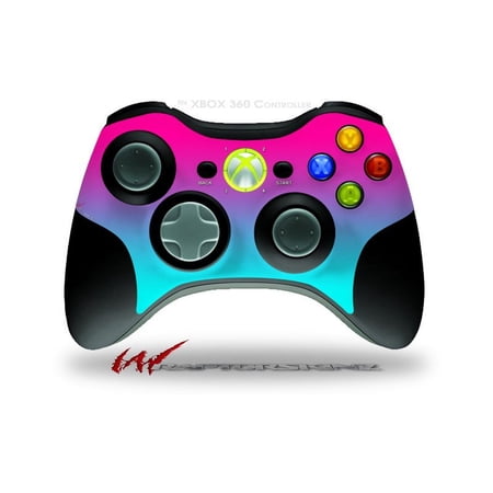 Smooth Fades Neon Teal Hot Pink - Decal Style Skin fits Microsoft XBOX 360 Wireless Controller (CONTROLLER NOT INCLUDED) by WraptorSkinz