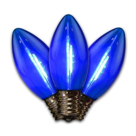 Smooth Filament LED C9 Christmas Light Bulbs, Blue - Case of 20