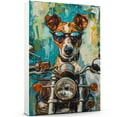 thumbnail image 1 of Smooth Fox Terrier Dog Poster Riding A Motorcycle - Smooth Fox Terrier Dog Canvas Wall Art For Bedroom Decor - Vintage Posters - Room Decor For Men, 1 of 6