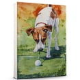 thumbnail image 1 of Smooth Fox Terrier Dog Stretched Canvas Size 8x12 – Golf Theme Dog Art for Wall, Smooth Fox Terrier Dog Playing Golf Wall Art, Dog Lover Canvas Decor, 1 of 5