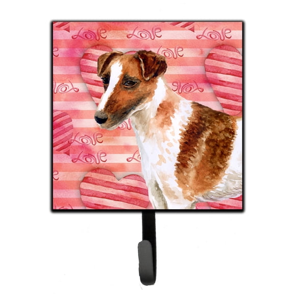 Smooth Fox Terrier Love Leash or Key Holder Red
