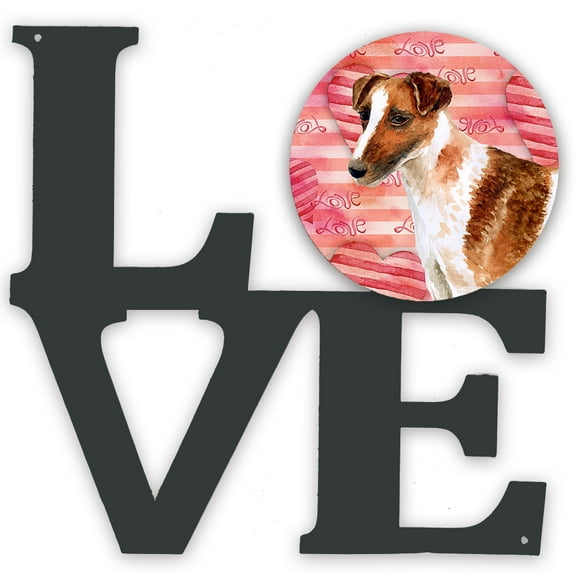 Smooth Fox Terrier Love Metal Wall Artwork LOVE Red
