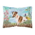 thumbnail image 1 of Smooth Fox Terrier Spring Canvas Fabric Decorative Pillow, 1 of 3