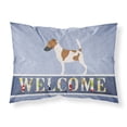 thumbnail image 1 of Smooth Fox Terrier Welcome Fabric Standard Pillowcase Blue, 1 of 2