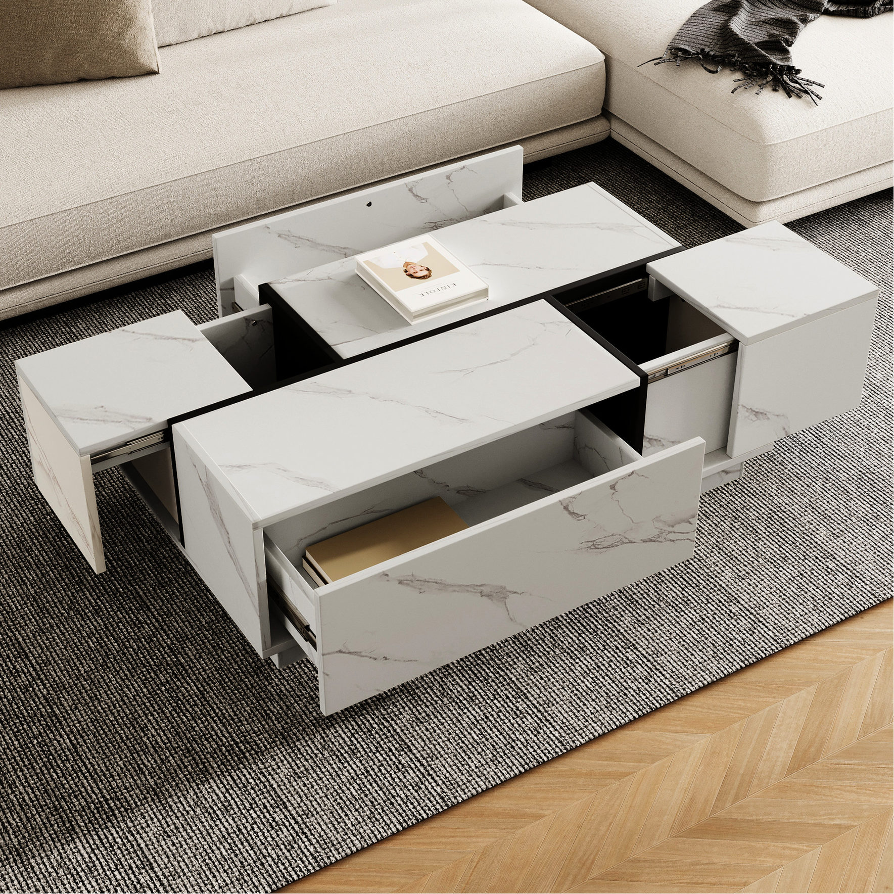 Photo inspiration: Space Saving Coffee Table Leasing In Barcelona Reference: Smooth Glide Drawers Modern Living Room Decor Space