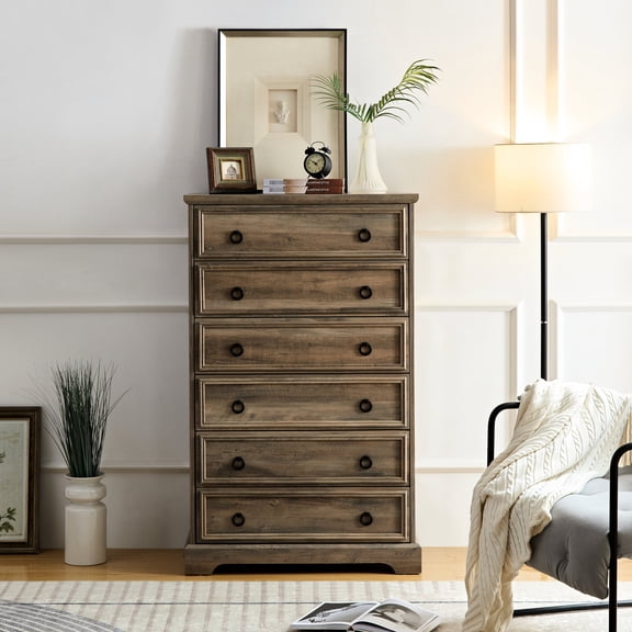 Smooth Gliding & No Snags - 6-Drawer Dresser for Convenient Use