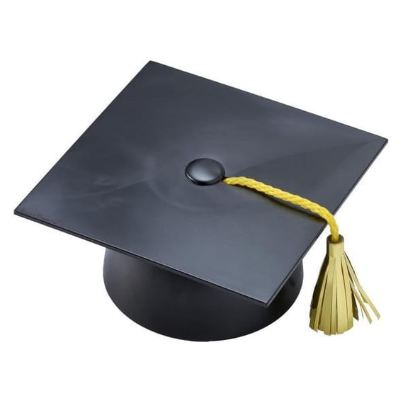 Smooth Grad Hat Layon Cake Top, Black
