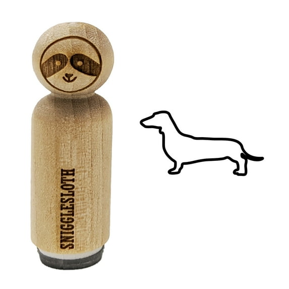 Smooth Haired Dachshund Dog Outline Rubber Stamp for Scrapbooking Crafting Stamping - Large 1-1/4 Inch