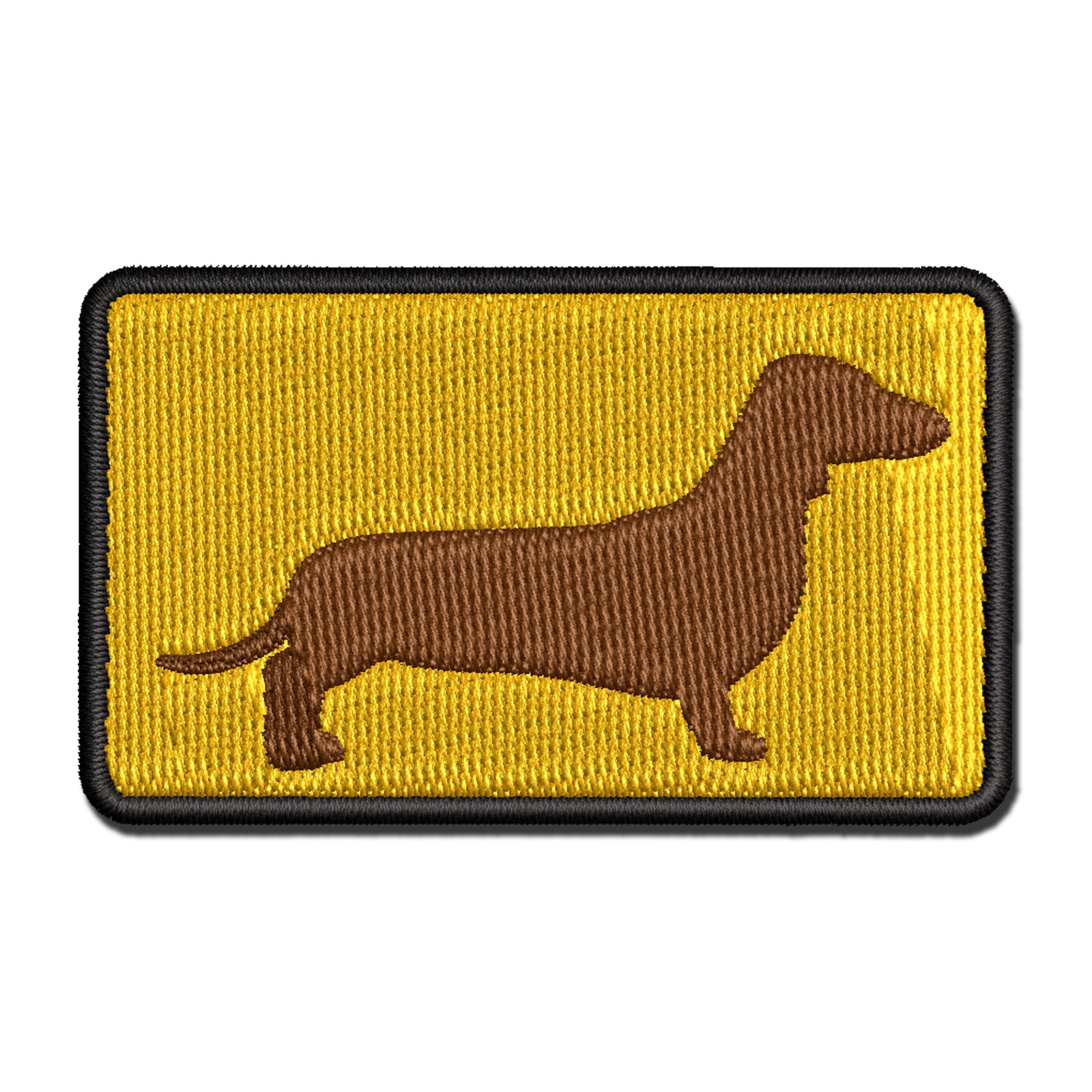Smooth Haired Dachshund Dog Solid Applique Multi-Color Embroidered Iron-On Patch - 3.5 Inch Large