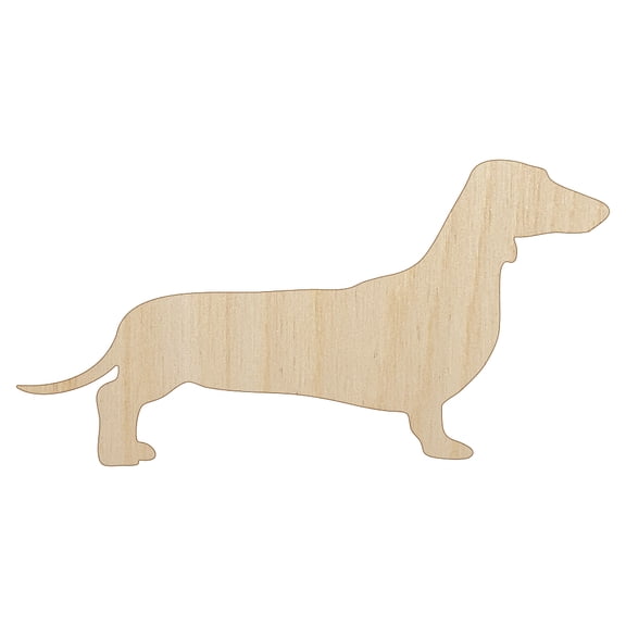 Smooth Haired Dachshund Dog Solid Wood Shape Unfinished Piece Cutout Craft DIY Projects - 6.25 Inch Size - 1/8 Inch Thick