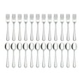 thumbnail image 1 of Smooth Handled Forks And Spoons Set Oval Spoons + Forks, 1 of 9