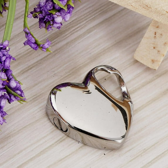 Smooth Heart Cremation Charm Pendant for Necklace Urn Memorial Keepsake Pendant for Holder Choker