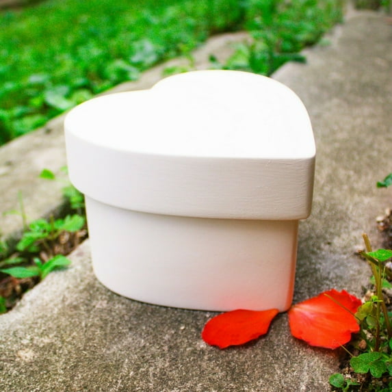 Smooth Heart Valentines Box 5x5 IN STOCK Ceramic Bisque Ready To Paint Pottery