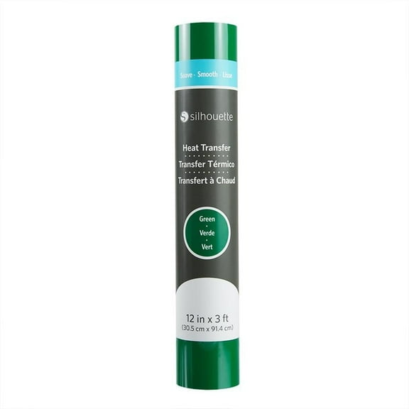 Silhouette Smooth Heat Transfer Vinyl - 12" x 36" Roll - Matte Finish - Green