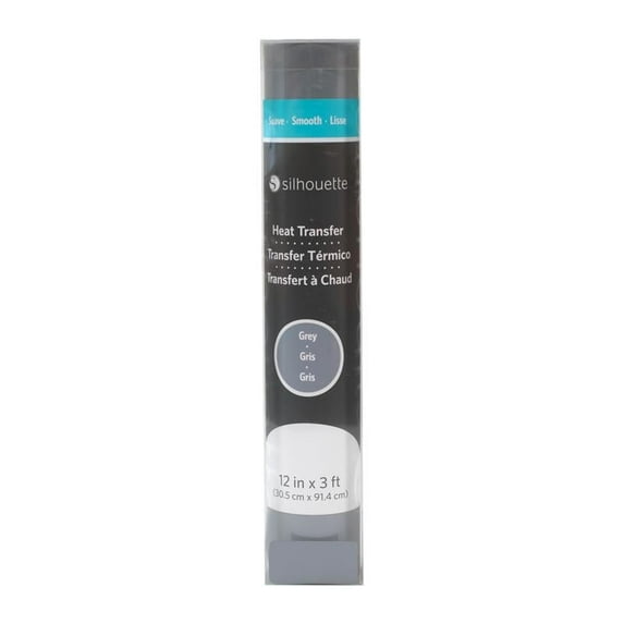 Silhouette Smooth Heat Transfer Vinyl - 12" x 36" Roll - Matte Finish - Grey