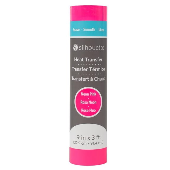 Silhouette Smooth Heat Transfer Vinyl - 9" x 36" - Neon Pink