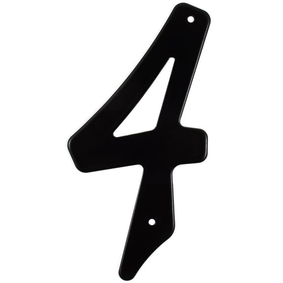 Smooth House Number, #4, 4 Inches, Matte Black by Stone Harbor Hardware