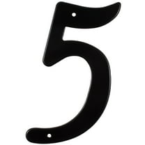 Smooth House Number, #5, 4 Inches, Matte Black by Stone Harbor Hardware