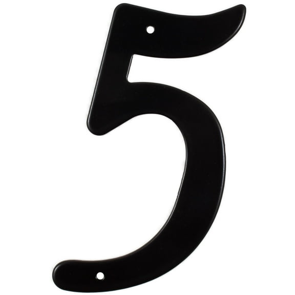 Smooth House Number, #5, 4 Inches, Matte Black by Stone Harbor Hardware