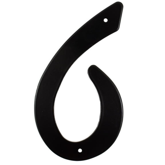 Smooth House Number, #6, 4 Inches, Matte Black by Stone Harbor Hardware