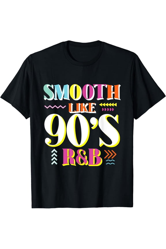 Smooth Like 90's R&B 1990's 90s I Heart the Nineties T-Shirt Black Medium