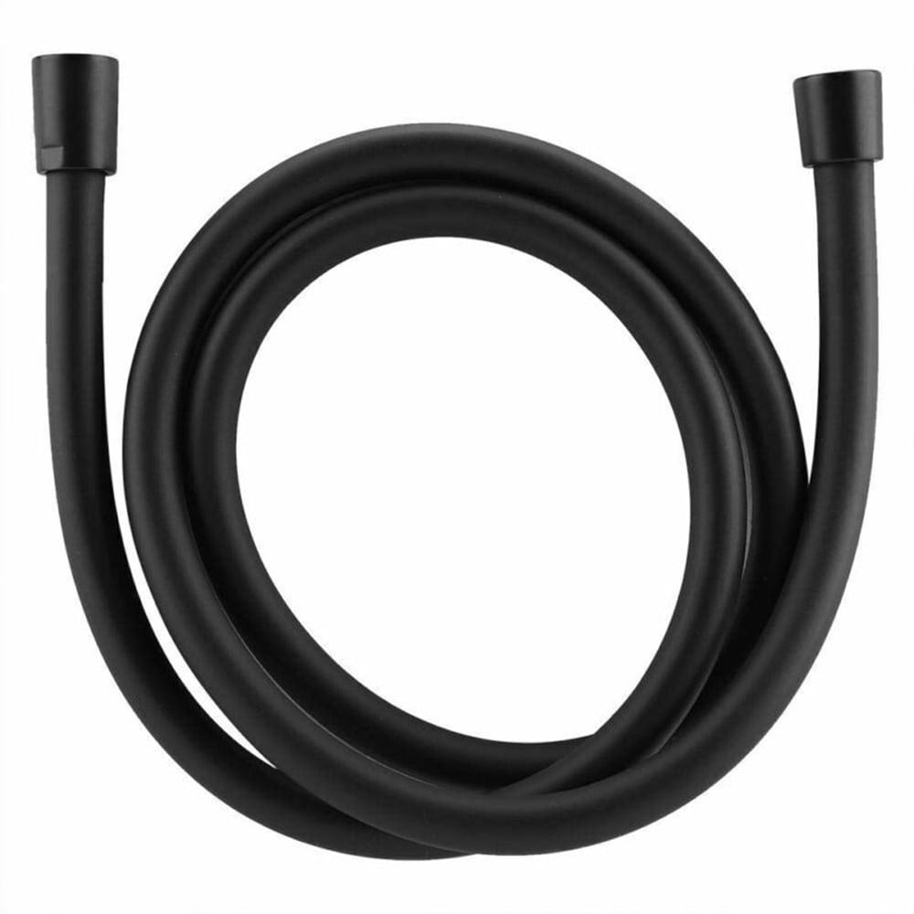 Smooth Matt Black Pvc Flexible Shower Hose Replacement With Brass