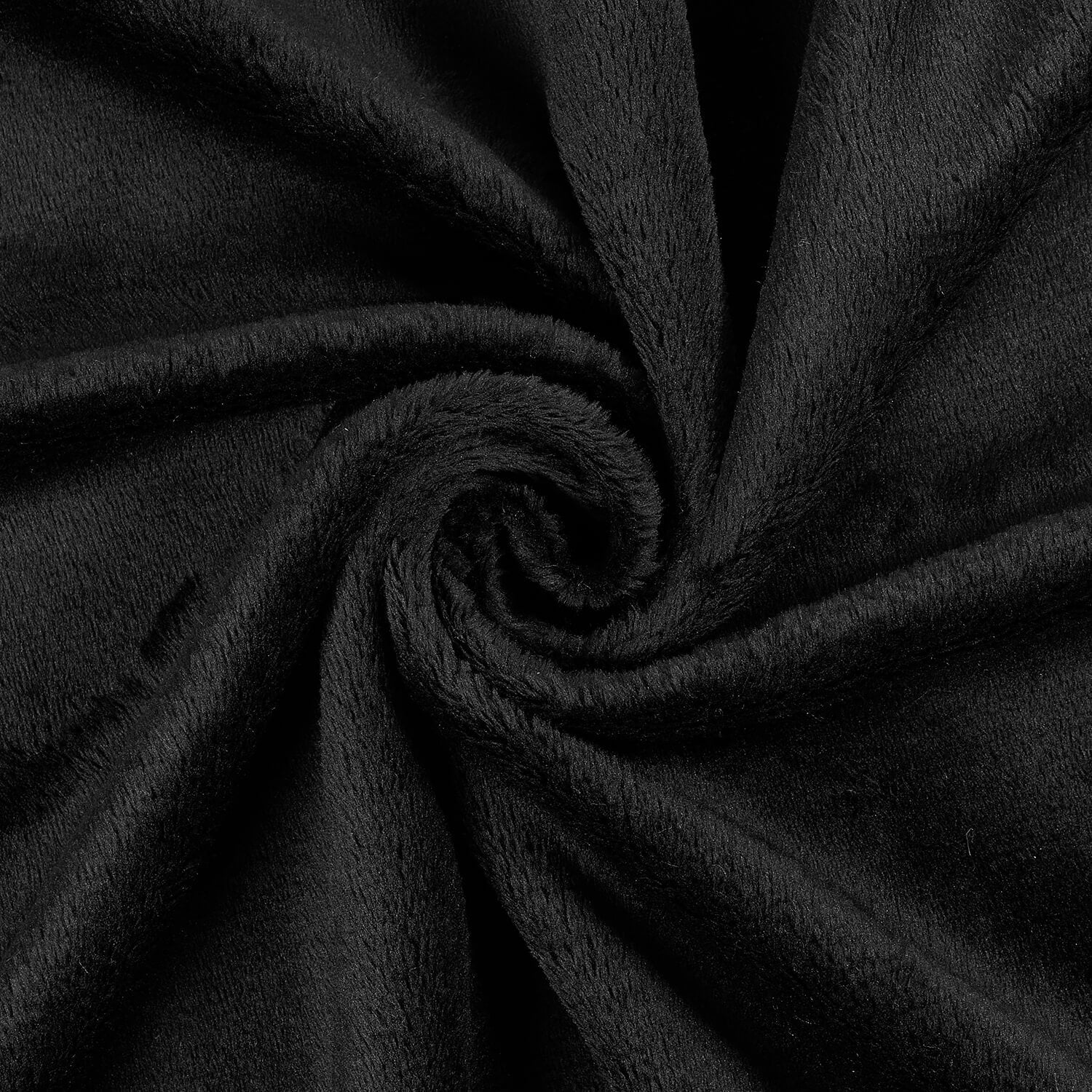Smooth Minky Microfiber Fleece 60" Polyester Fabric By The Yard - Black