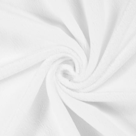Smooth Minky Microfiber Fleece 60" Polyester Fabric By The Yard - White