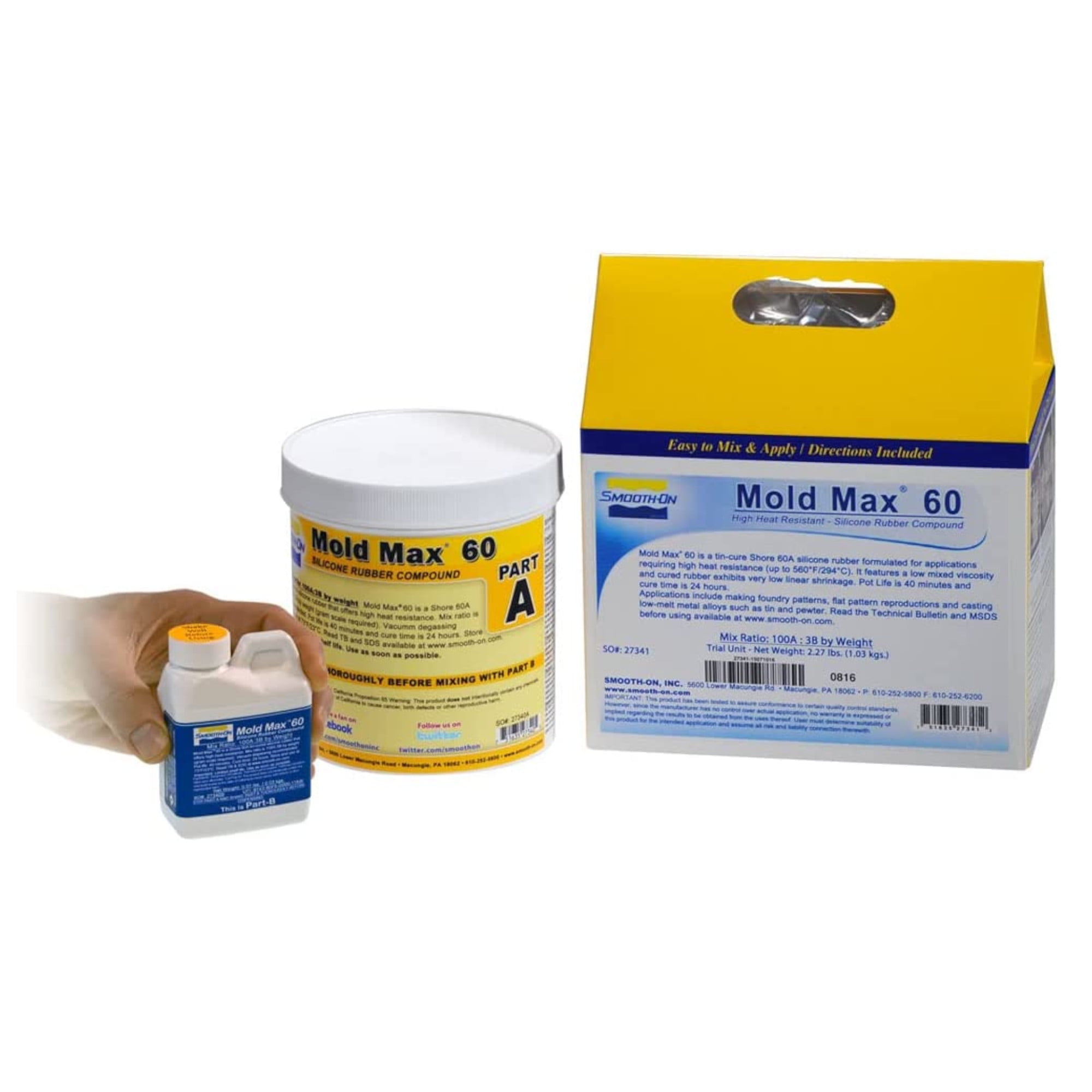 SmoothOn Mold Max 60 High Temperature Silicone Mold Rubber (Pint Unit