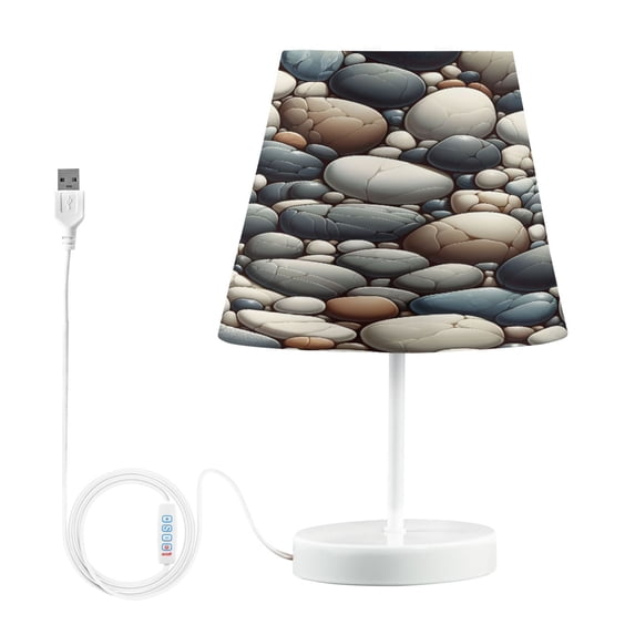 Smooth Pebble Desk Lamp LED Table Nightstand Lamps with 3 Color Temperatures for Home Bedroom Living Room Decor 8x12