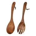 thumbnail image 1 of Smooth Polished Wooden Kitchenwares Spoon Fork Pair User friendly Kitchen Tool, 1 of 12